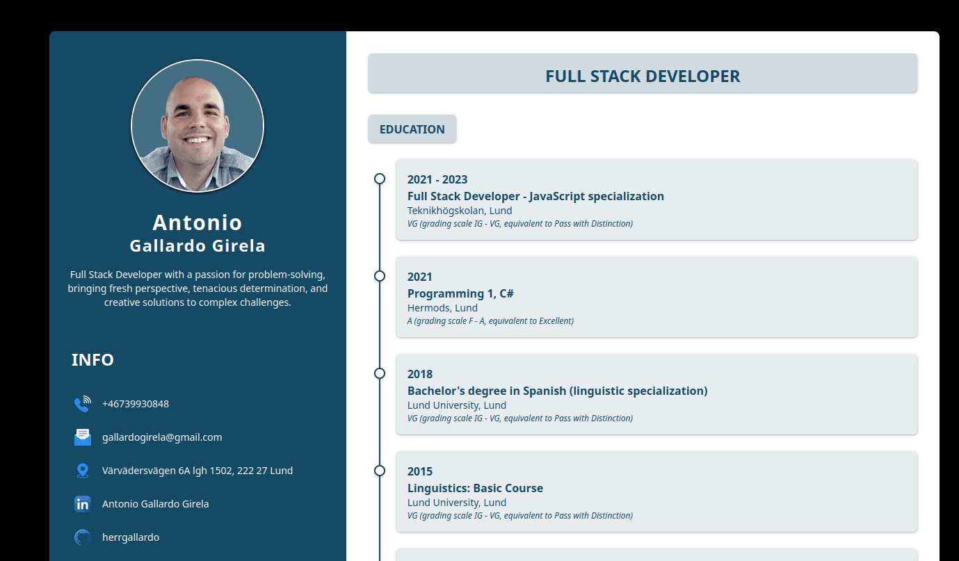 My CV